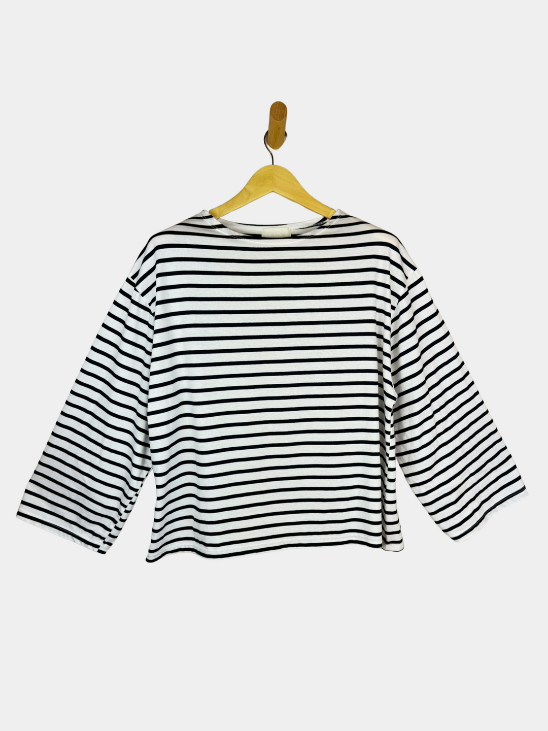 Breton Stripe Oversized Tee - Black & White