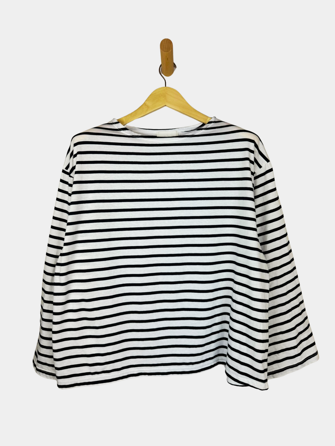 Breton Stripe Oversized Tee - Black & White