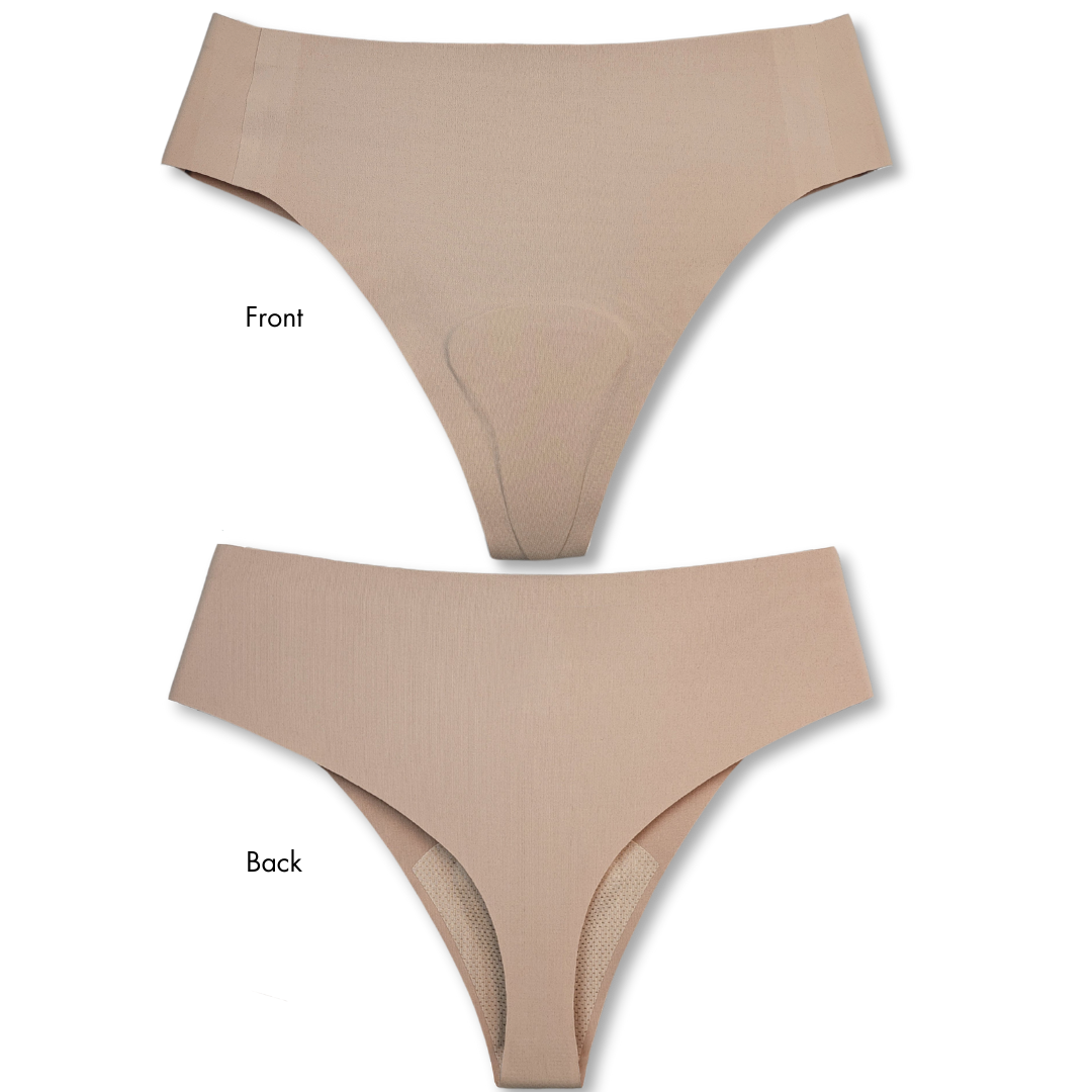 Seamless Mid-Rise Thong - Black